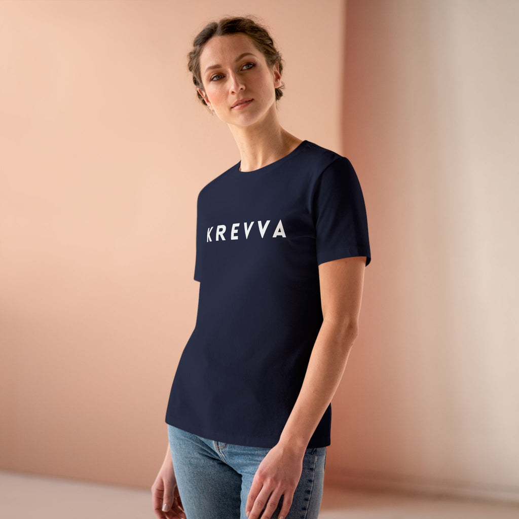 KREVVA Women's Tee - Minimalist Logo Cotton T-Shirt