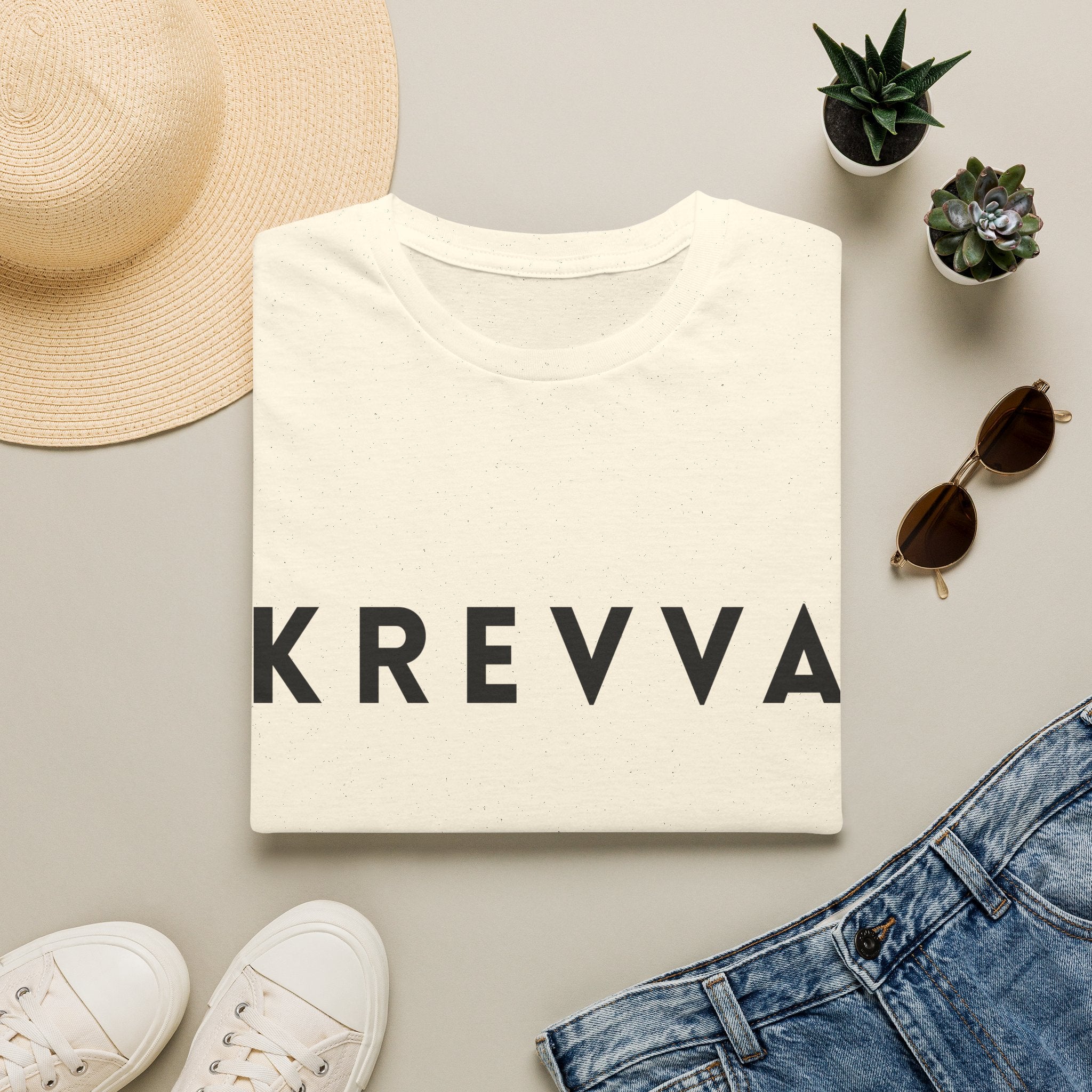 KREVVA Logo T-Shirt — Minimalist Bold Lettering Tee