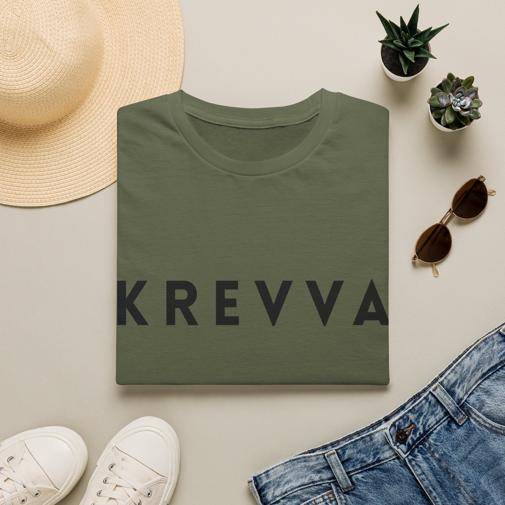 KREVVA Logo T-Shirt — Minimalist Bold Lettering Tee
