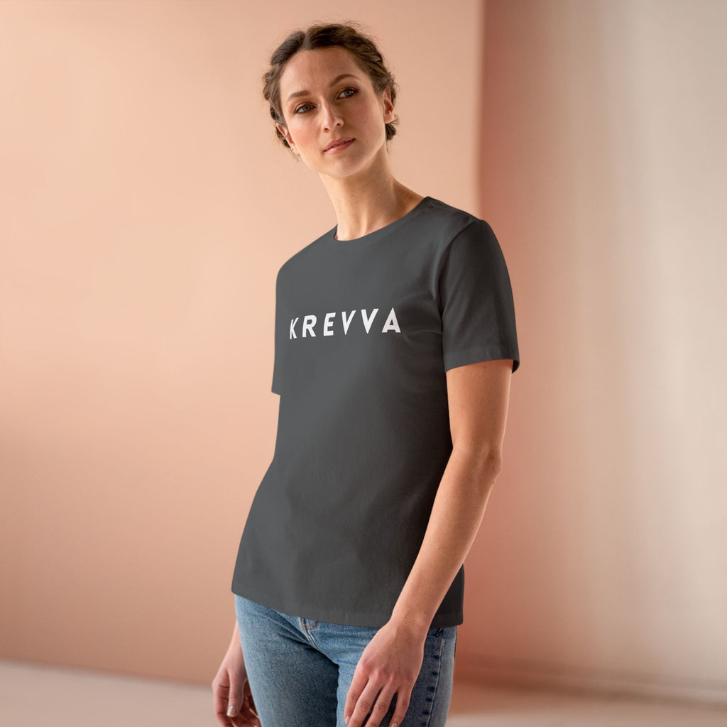 KREVVA Women's Tee - Minimalist Logo Cotton T-Shirt