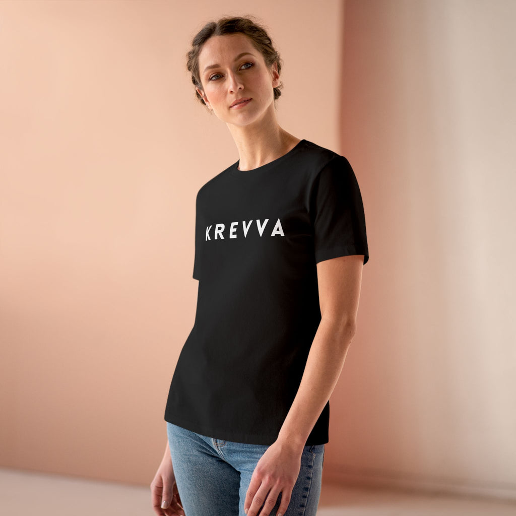 KREVVA Women's Tee - Minimalist Logo Cotton T-Shirt