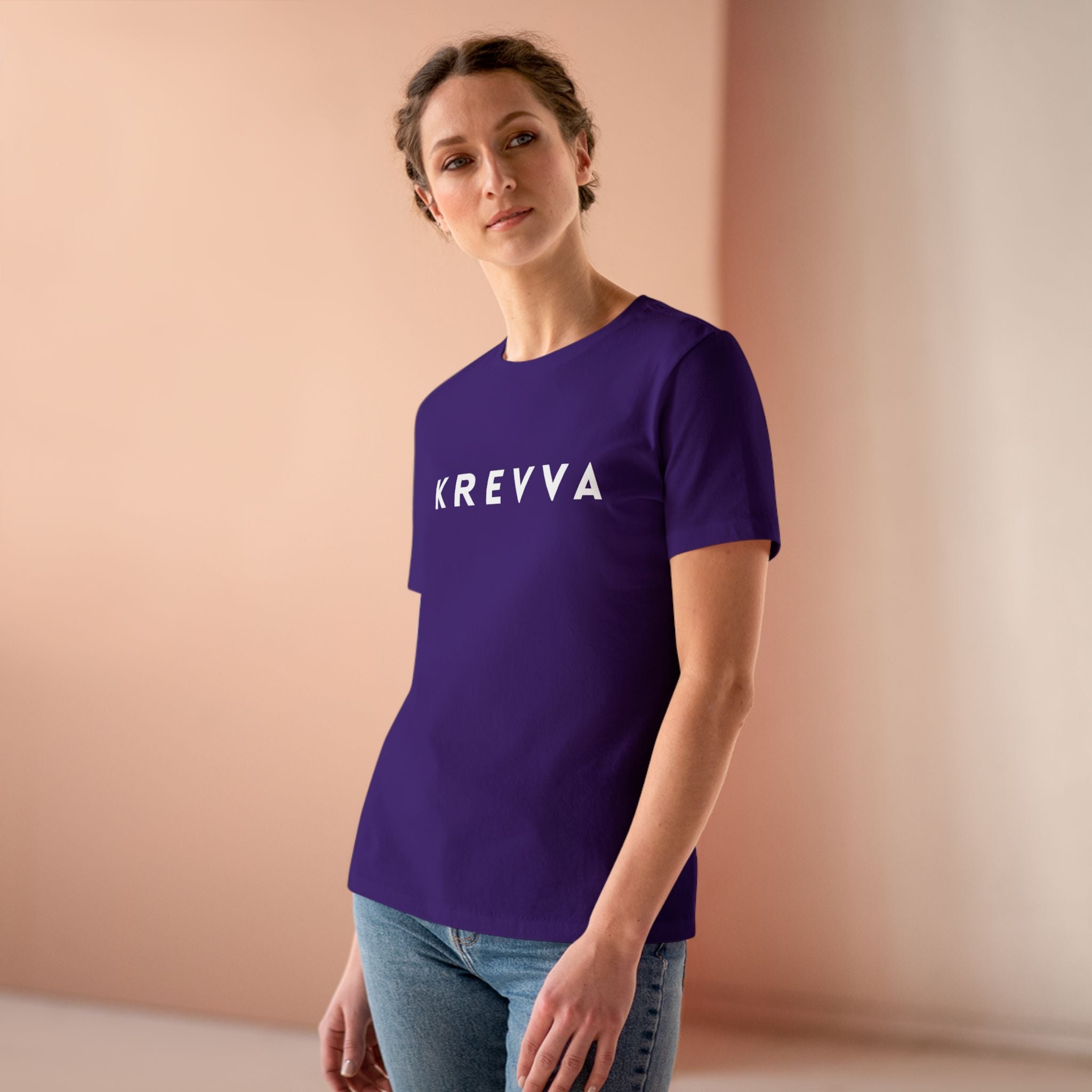 KREVVA Women's Tee - Minimalist Logo Cotton T-Shirt