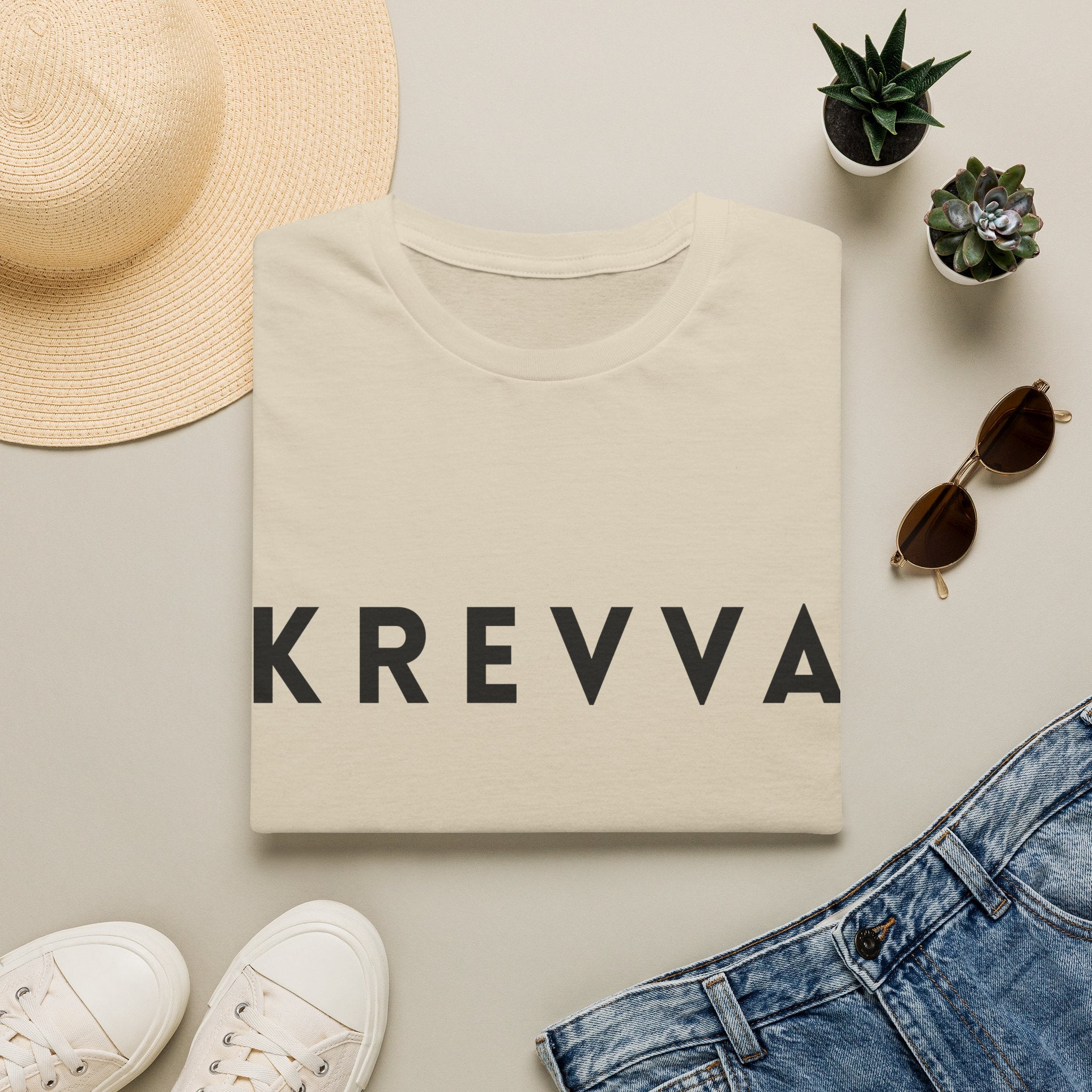 KREVVA Logo T-Shirt — Minimalist Bold Lettering Tee
