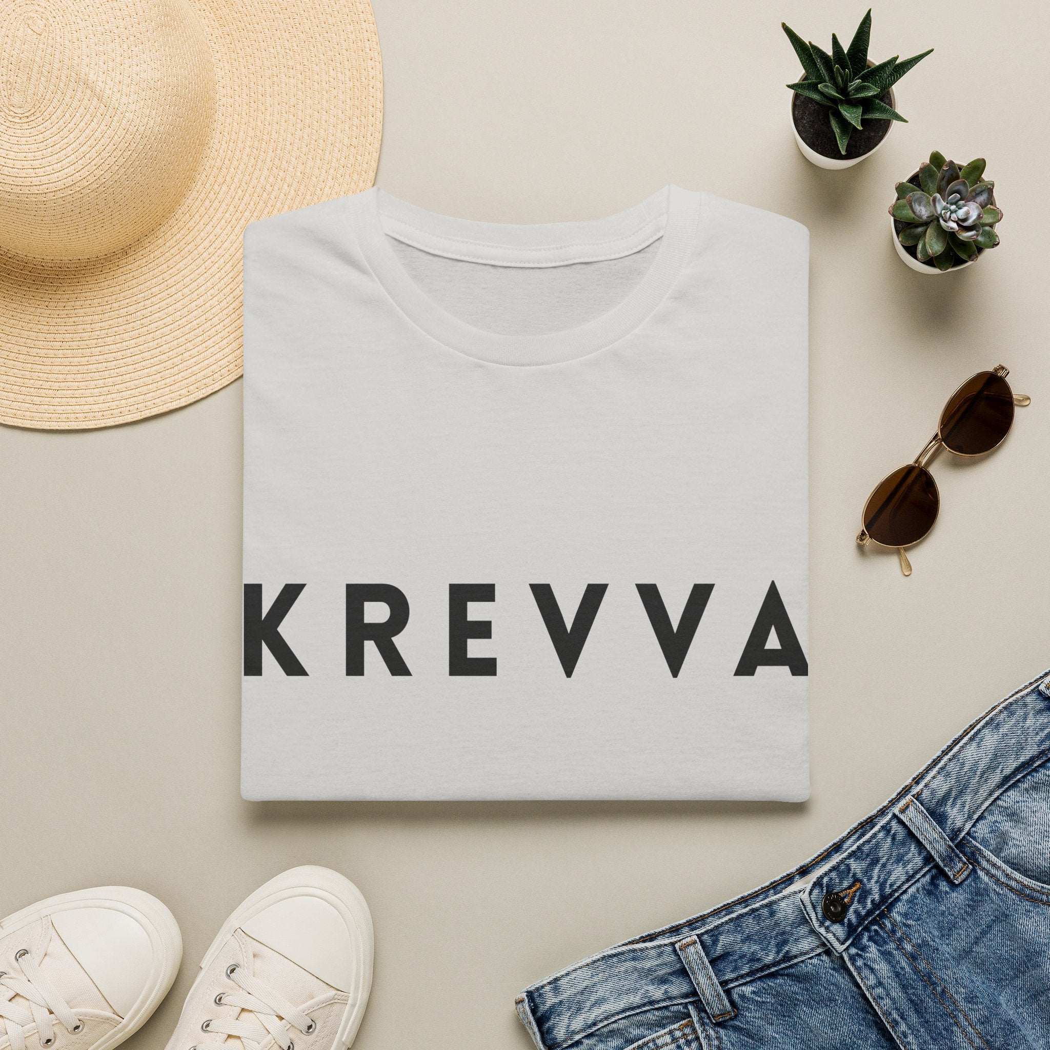 KREVVA Logo T-Shirt — Minimalist Bold Lettering Tee