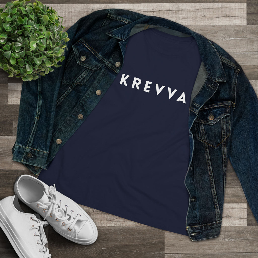 KREVVA Women's Tee - Minimalist Logo Cotton T-Shirt