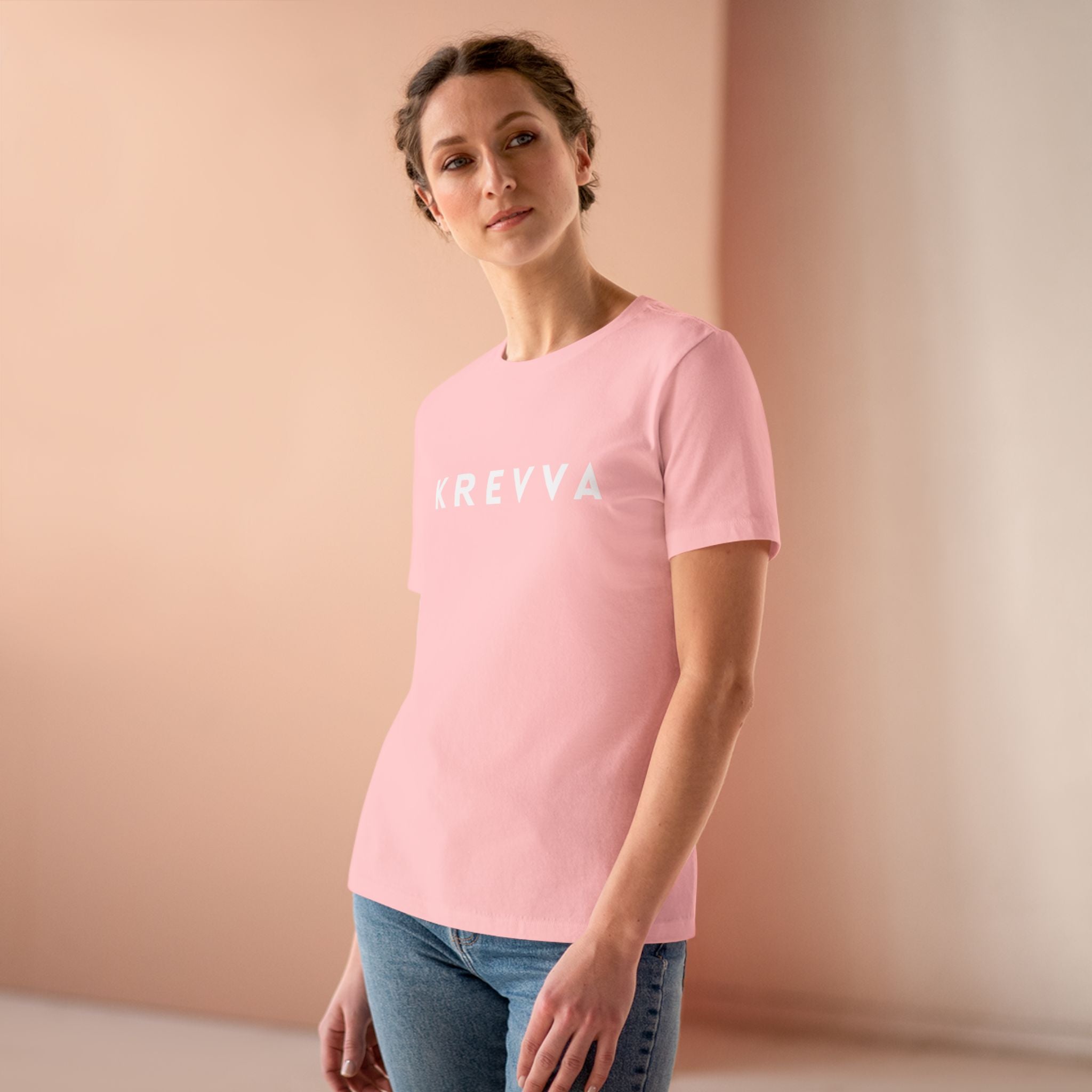 KREVVA Women's Tee - Minimalist Logo Cotton T-Shirt